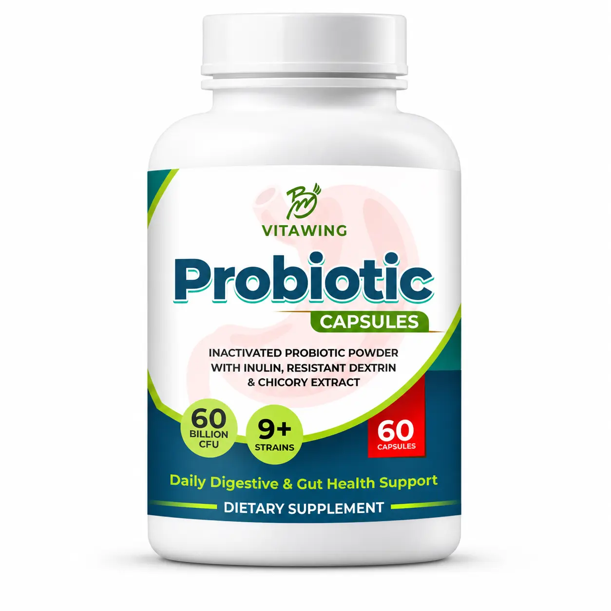 Probiotic Capsules – 60 Billion CFU | 9+ Strains Gut & Digestive Support