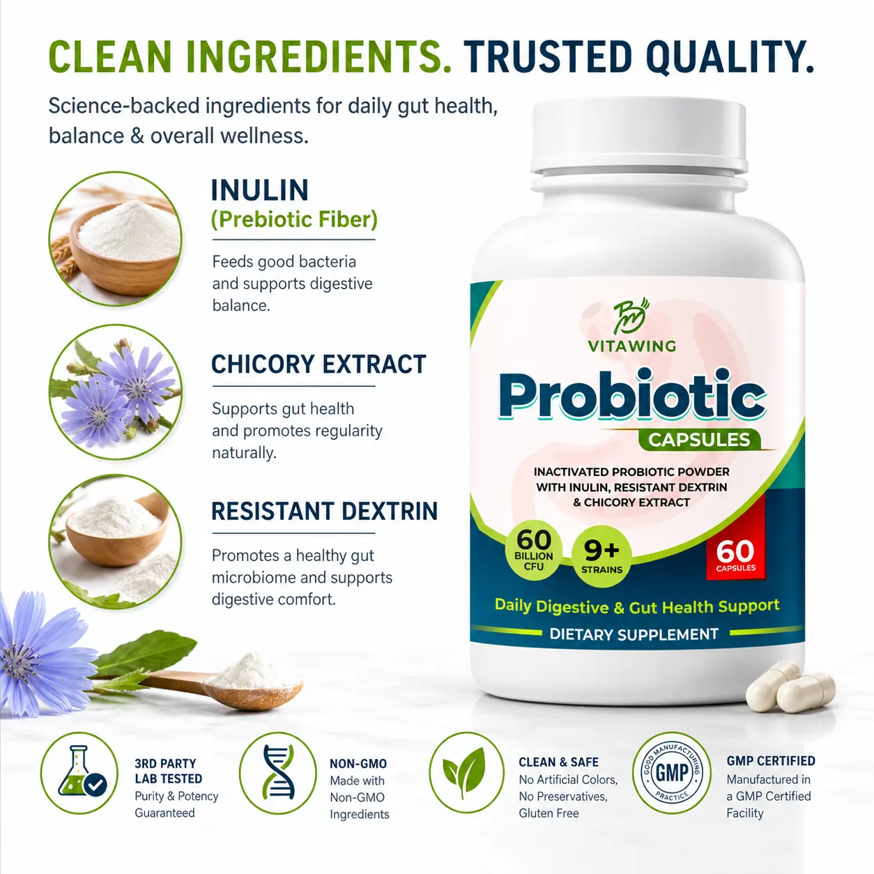 Probiotic Capsules – 60 Billion CFU | 9+ Strains Gut & Digestive Support - Image 6