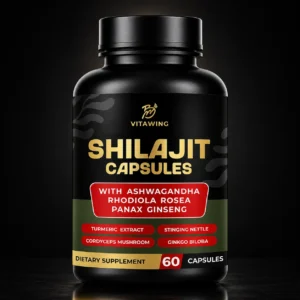 Shilajit Capsules with Ashwagandha & Ginseng – Energy, Strength & Performance Support